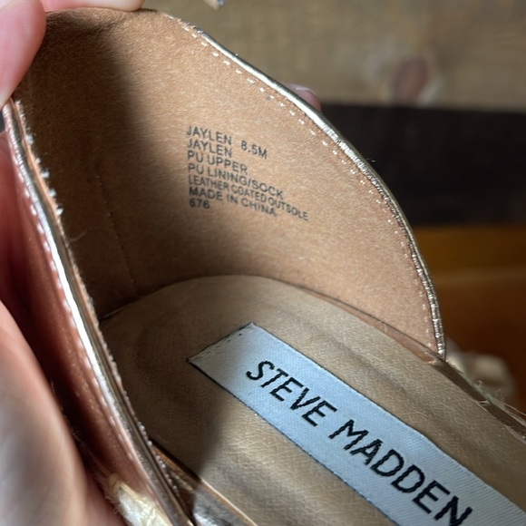 Steve Madden Rose Gold Platform Wedges Jaylen Sandals, Size 8.5 - Picture 6 of 8